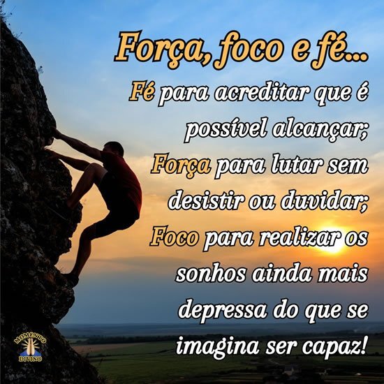 Força, foco e fé