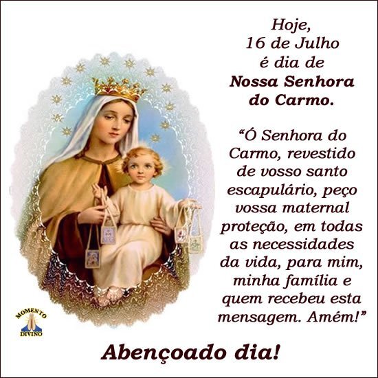 Dia de Nossa Senhora do Carmo