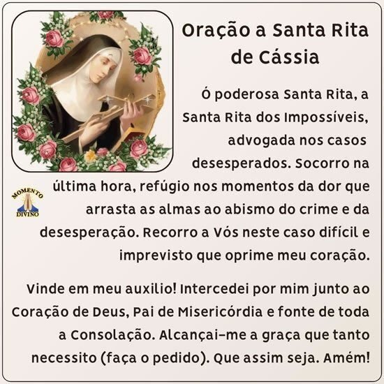 Ora o A Santa Rita De C ssia Momento Divino 6164 Ora o A Santa Rita De C ssia Momento Divino 6164
