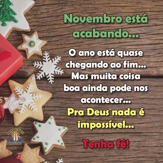 Novembro está acabando