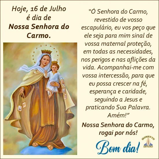 Dia de Nossa Senhora do Carmo