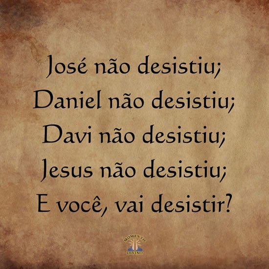 Jesus não desistiu