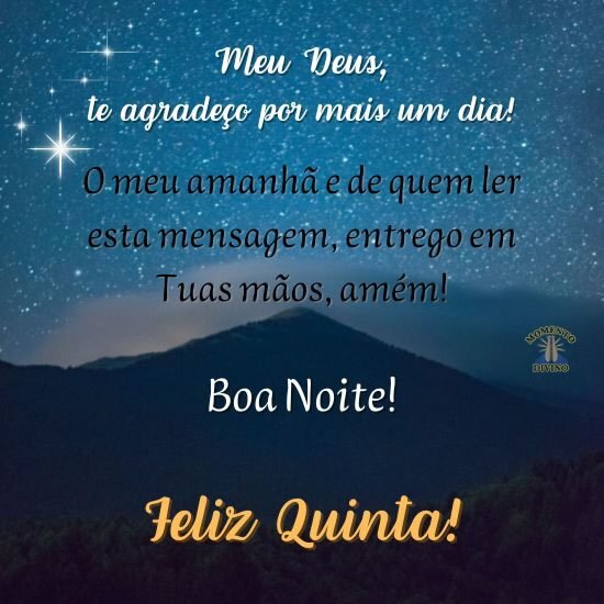 Boa noite e feliz quinta