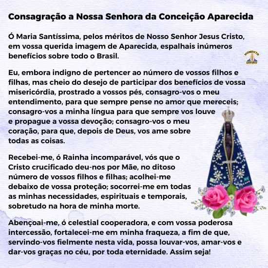 Consagração a Nossa Senhora Aparecida