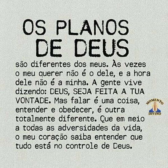 Os planos de Deus