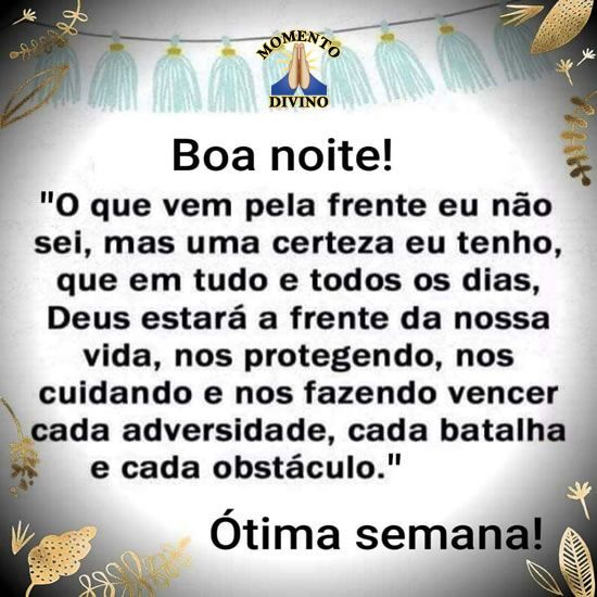 Boa noite e ótima semana