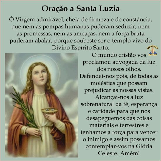 Oração a Santa Luzia