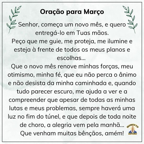 Oração para Março