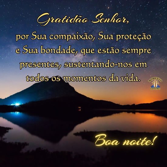 Boa noite com gratidão