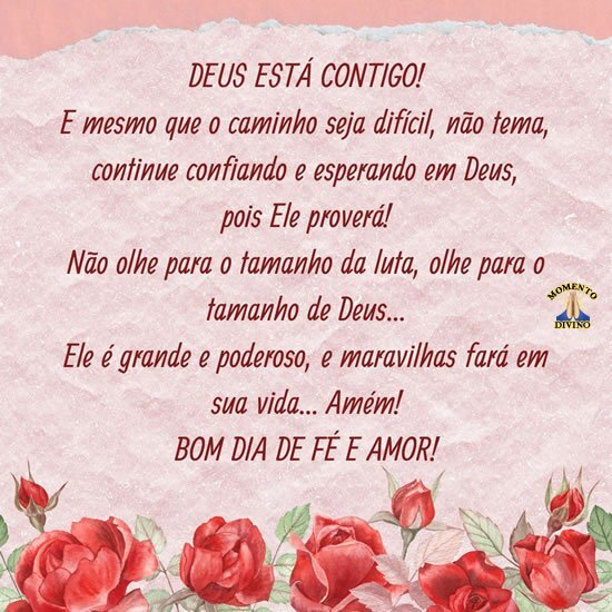 Bom dia de fé e amor