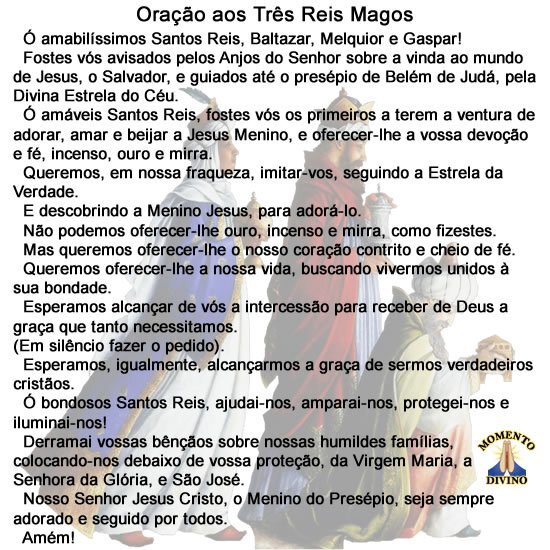 Oração aos Três Reis Magos